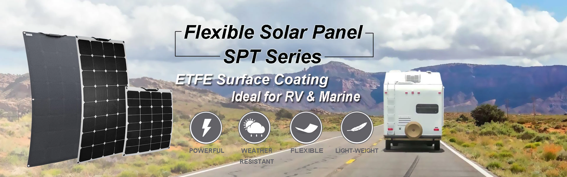 High efficiency Lightweight 12 Volt Flexible Marine Solar Panel